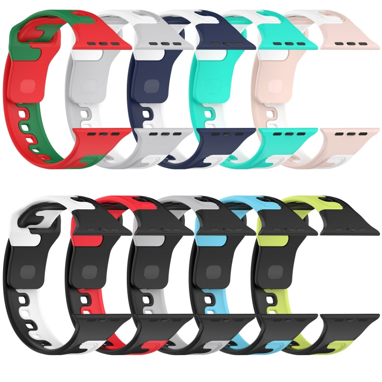 For Apple Watch 5 40mm Double Color Silicone Watch Band(Grey+White)