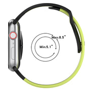 For Apple Watch 42mm Double Color Silicone Watch Band(Black+Red)