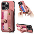 For iPhone 15 Pro Retro Cross Wristband Wallet Leather Back Phone Case(Pink) - iPhone 15 Pro Cases by PMC TechLife | Online Shopping South Africa | PMC TechLife | Buy Now Pay Later Mobicred