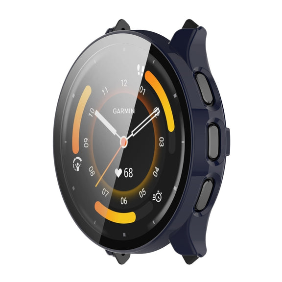 Compatible with Garmin Venu 3 ENKAY Hat-Prince Full Coverage PC + Tempered Glass Film Integrated Watch Case(Dark Blue)
