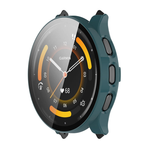 Compatible with Garmin Venu 3S ENKAY Hat-Prince Full Coverage PC + Tempered Glass Film Integrated Watch Case(Dark Green)