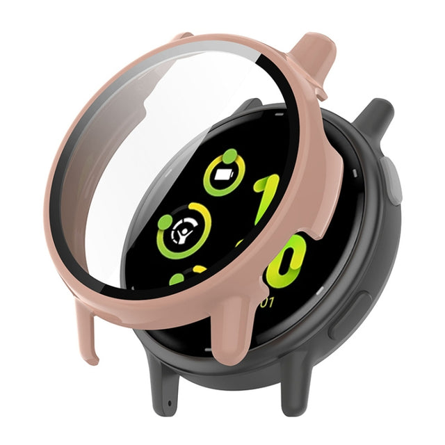 Compatible with Garmin Active 5 ENKAY Hat-Prince Full Coverage PC + Tempered Glass Film Integrated Watch Case(Pink)