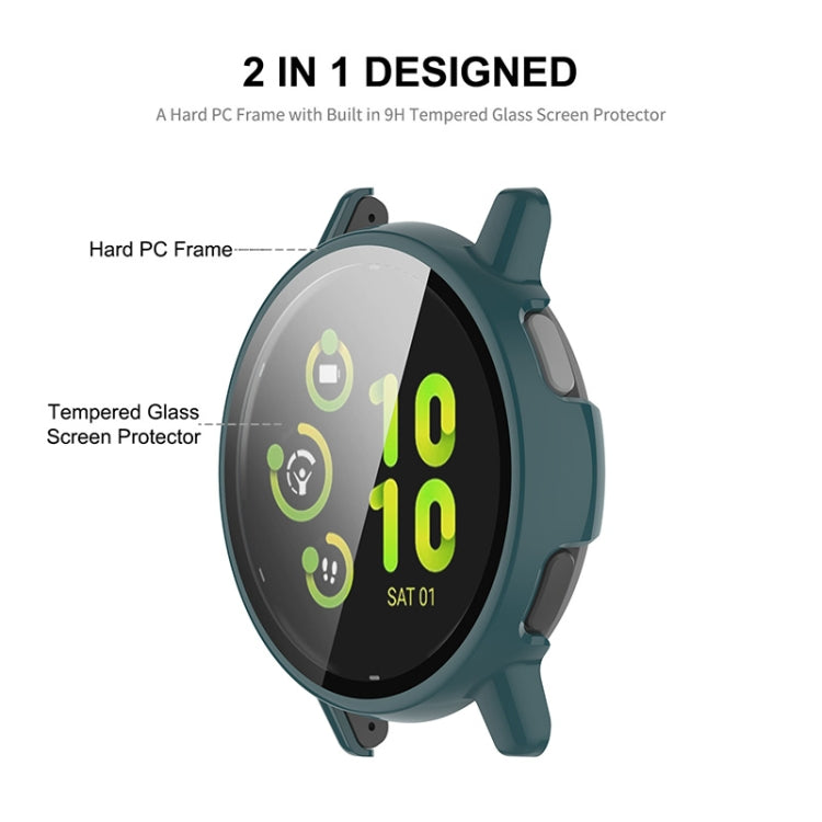 Compatible with Garmin Active 5 ENKAY Hat-Prince Full Coverage PC + Tempered Glass Film Integrated Watch Case(Black)