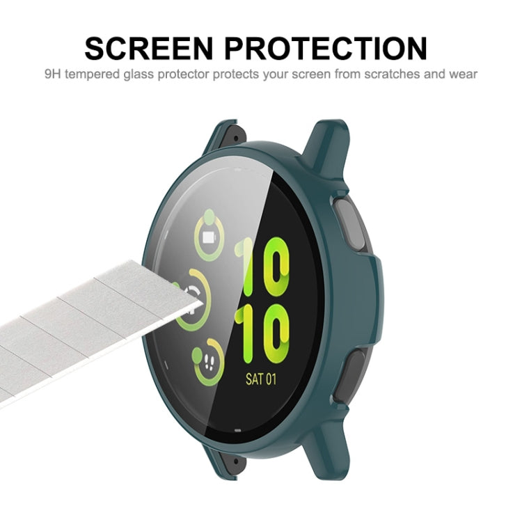 Compatible with Garmin Active 5 ENKAY Hat-Prince Full Coverage PC + Tempered Glass Film Integrated Watch Case(Black)