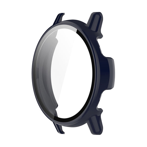 Compatible with Garmin Active 5 ENKAY Hat-Prince Full Coverage PC + Tempered Glass Film Integrated Watch Case(Dark Blue)
