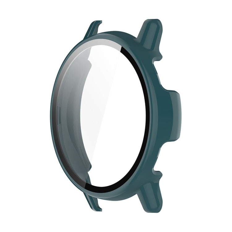 For Garmin Active 5 ENKAY Hat-Prince Full Coverage PC + Tempered Glass Film Integrated Watch Case(Dark Green)