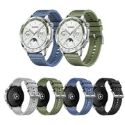For Huawei Watch GT4 46mm Nylon Silicone Leather Watch Band(Gray)