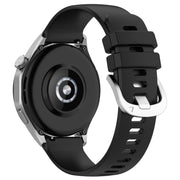 For Huawei Watch GT4 46mm 22mm Liquid Glossy Silver Buckle Silicone Watch Band(Black)