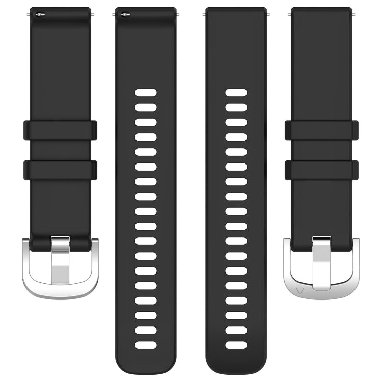 For Huawei Watch GT4 46mm 22mm Liquid Glossy Silver Buckle Silicone Watch Band(Black) - Watch Bands by PMC TechLife | Online Shopping South Africa | PMC TechLife | Buy Now Pay Later Mobicred