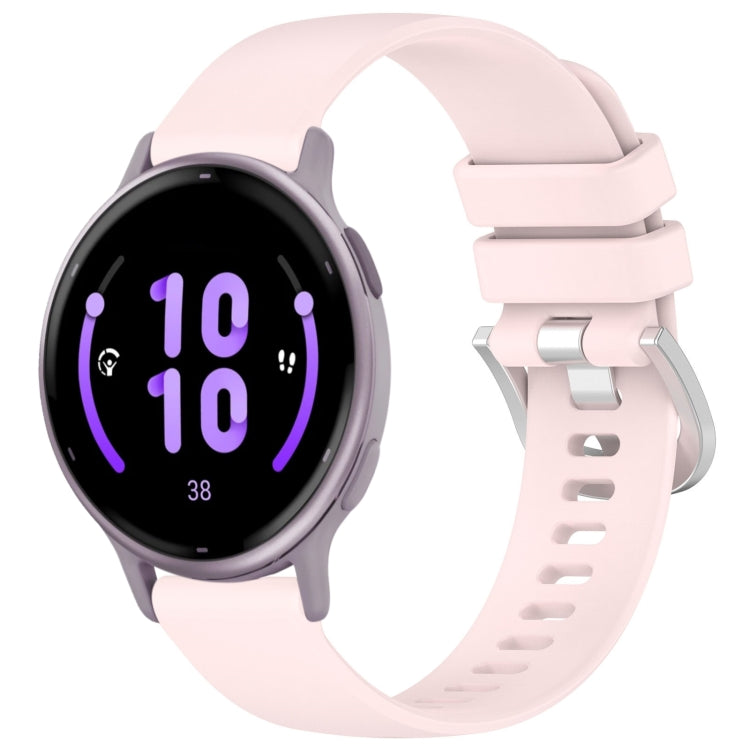 Compatible with Garmin Active5 Liquid Glossy Silver Buckle Silicone Watch Band(Pink) - Watch Bands by PMC TechLife | Online Shopping South Africa | PMC TechLife | Buy Now Pay Later Mobicred