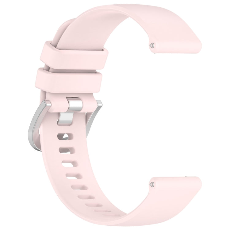 Compatible with Garmin Active5 Liquid Glossy Silver Buckle Silicone Watch Band(Pink) - Watch Bands by PMC TechLife | Online Shopping South Africa | PMC TechLife | Buy Now Pay Later Mobicred