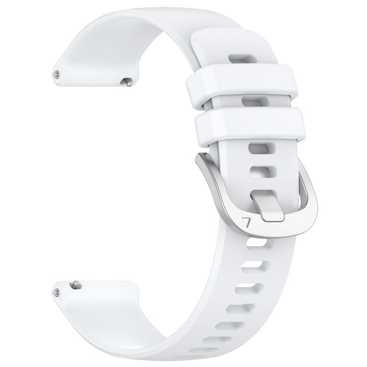 Compatible with Garmin Approach S40 Liquid Glossy Silver Buckle Silicone Watch Band(White) - Watch Bands by PMC TechLife | Online Shopping South Africa | PMC TechLife | Buy Now Pay Later Mobicred