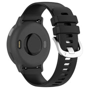 Compatible with Garmin Venu / Venu SQ Liquid Glossy Silver Buckle Silicone Watch Band(Black)