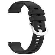 Compatible with Garmin Venu / Venu SQ Liquid Glossy Silver Buckle Silicone Watch Band(Black)