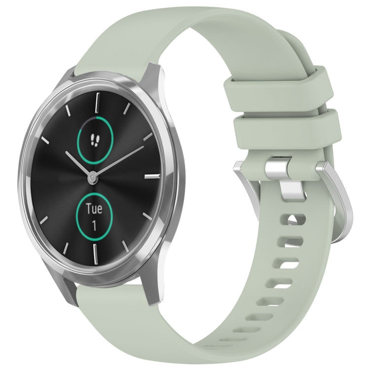 Compatible with Garmin VivoMove Luxe / Garminmove Luxe Liquid Glossy Silver Buckle Silicone Watch Band(Green) - free shipping - PMC TechLife - Order now!