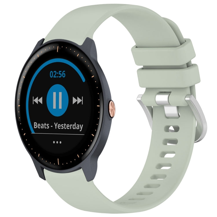 Compatible with Garmin Vivoactive3 / 3 Music Liquid Glossy Silver Buckle Silicone Watch Band(Green) - Watch Bands by PMC TechLife | Online Shopping South Africa | PMC TechLife | Buy Now Pay Later Mobicred
