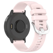 Compatible with Garmin Compatible witherunner245 / 245 Music Liquid Glossy Silver Buckle Silicone Watch Band(Pink)