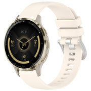 Compatible with Garmin Venu 3S Liquid Glossy Silver Buckle Silicone Watch Band(Stralight)