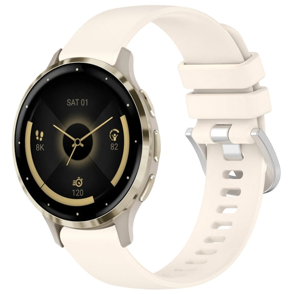 Compatible with Garmin Venu 3S Liquid Glossy Silver Buckle Silicone Watch Band(Stralight)