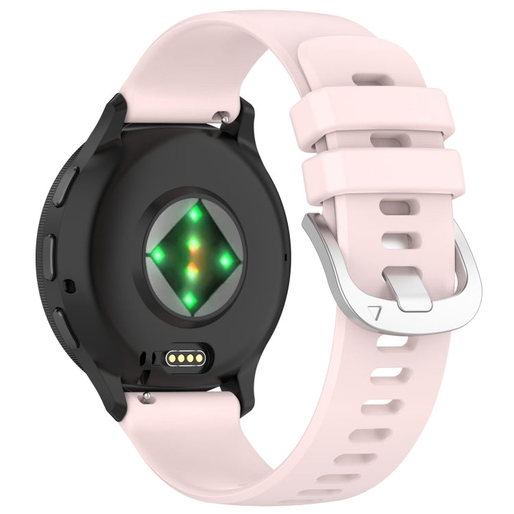 Compatible with Garmin Venu 3S Liquid Glossy Silver Buckle Silicone Watch Band(Pink)