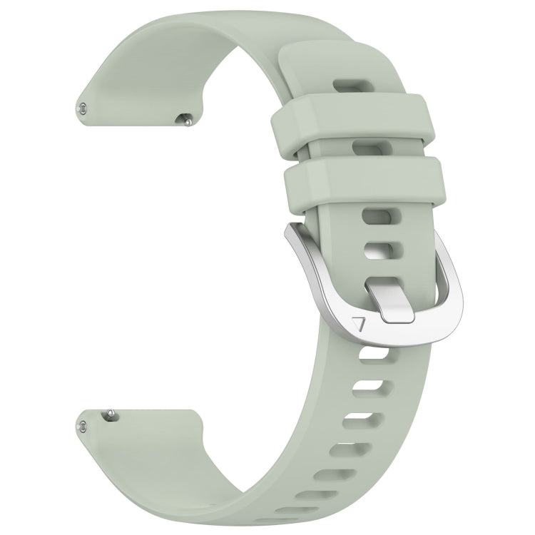 Compatible with Garmin Venu 3S Liquid Glossy Silver Buckle Silicone Watch Band(Green)