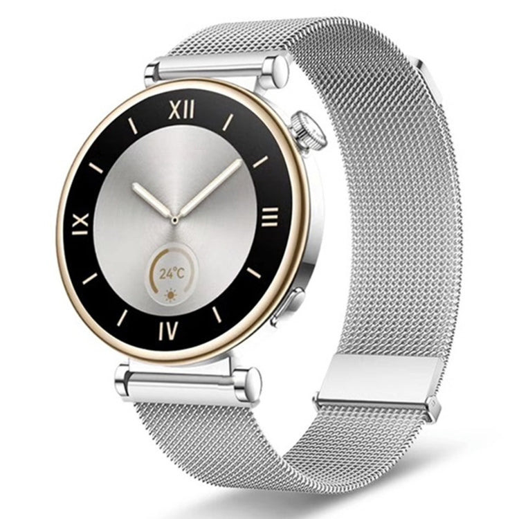 For Huawei Watch GT 4 41mm Milan Dual Mmagnetic Steel Mesh Watch Band(Silver) - Watch Bands by PMC TechLife | Online Shopping South Africa | PMC TechLife