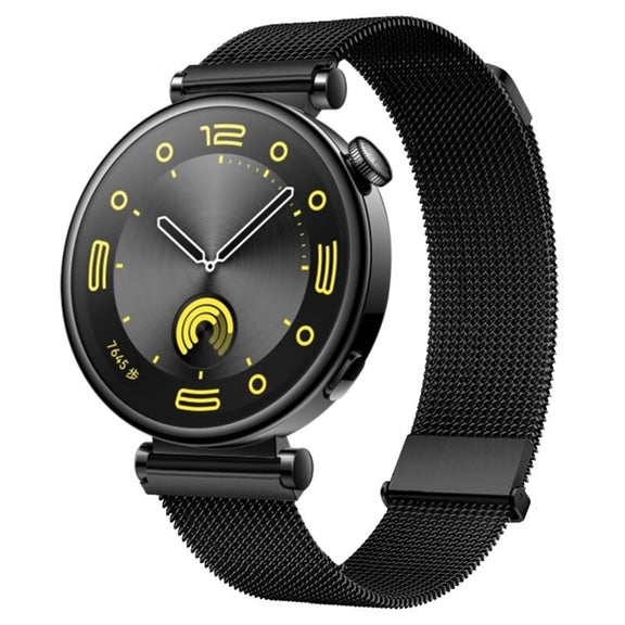 For Huawei Watch GT 4 41mm Milan Dual Mmagnetic Steel Mesh Watch Band(Black)