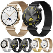 For Huawei Watch GT 4 41mm Milan Dual Mmagnetic Steel Mesh Watch Band(Silver)