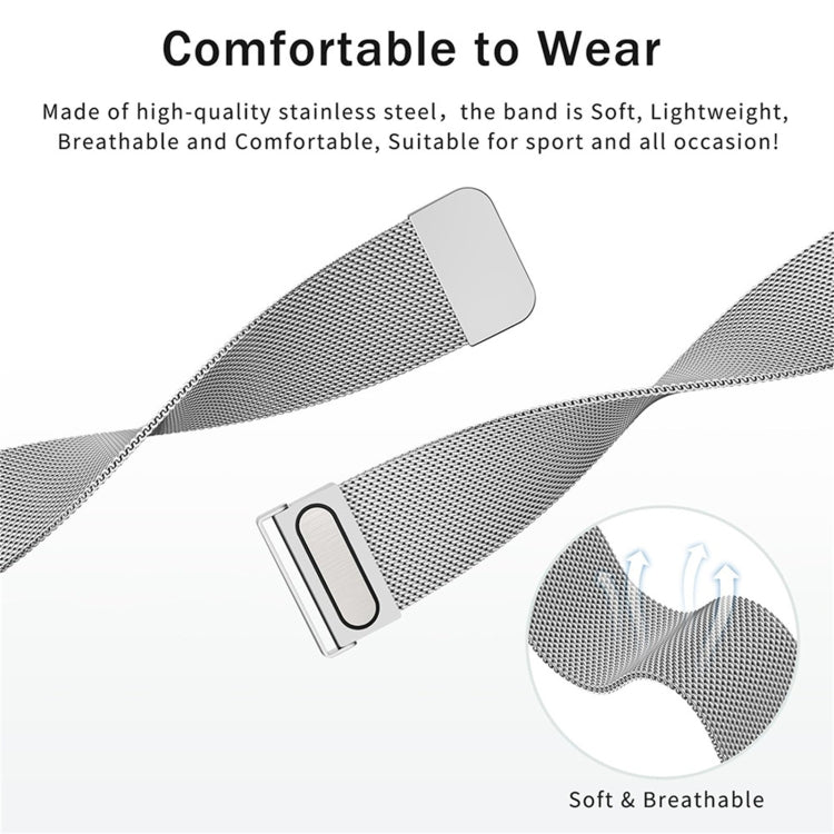 For Huawei Watch GT 4 41mm Milan Dual Mmagnetic Steel Mesh Watch Band(Silver)