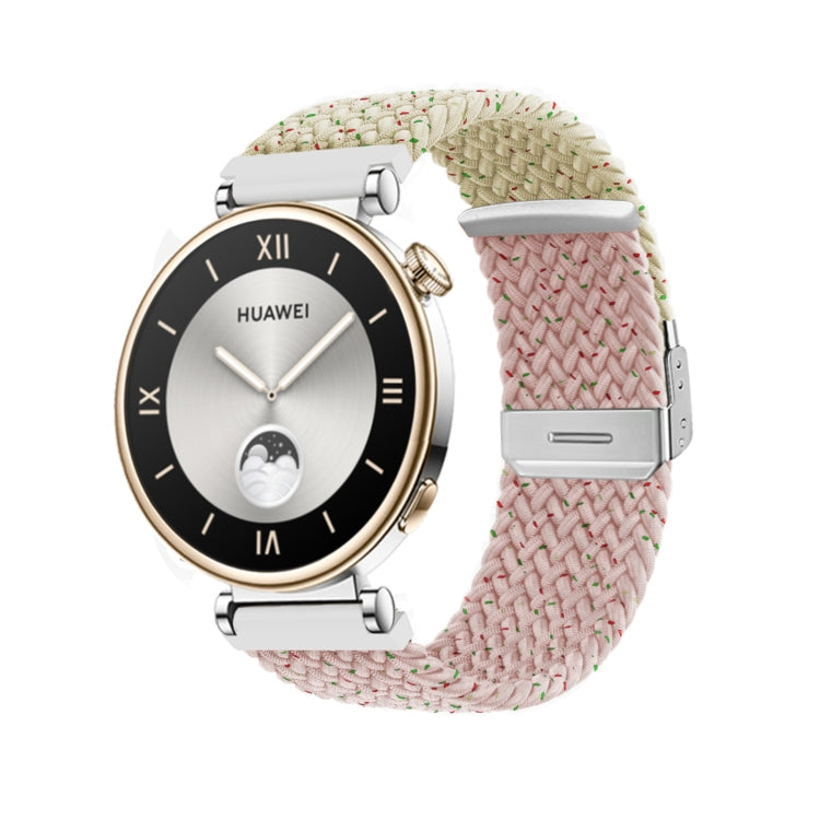 For Huawei Watch GT4 41mm Integrated Buckle Braided Nylon Watch Band(Starlight Color+Starlight Pink) - Watch Bands by PMC TechLife | Online Shopping South Africa | PMC TechLife