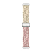 For Huawei Watch GT4 41mm Integrated Buckle Braided Nylon Watch Band(Starlight Color+Starlight Pink)