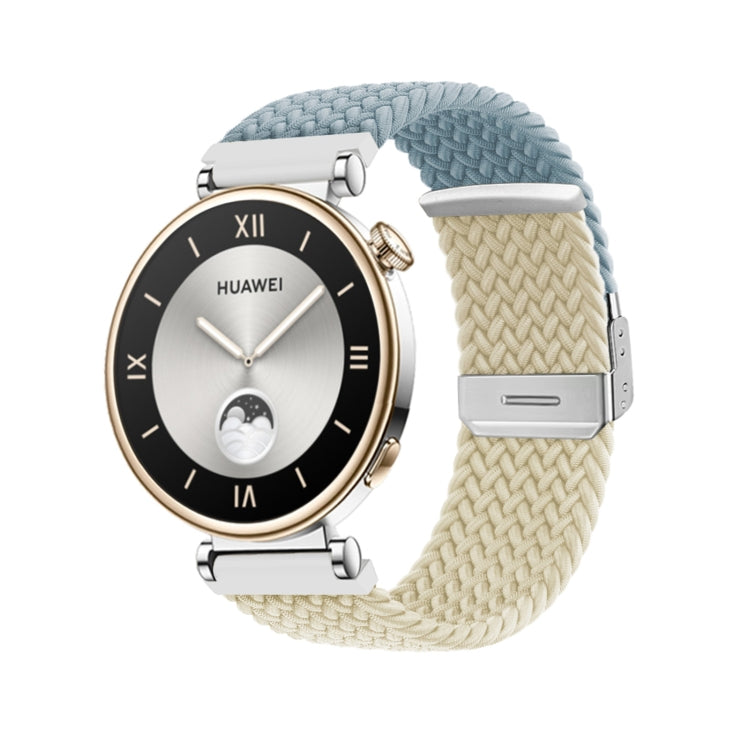 For Huawei Watch GT4 41mm Integrated Buckle Braided Nylon Watch Band(Rock Blue+Starlight) - Watch Bands by PMC TechLife | Online Shopping South Africa | PMC TechLife