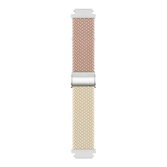 For Huawei Watch GT4 41mm Integrated Buckle Braided Nylon Watch Band(Milk Tea+Starlight)