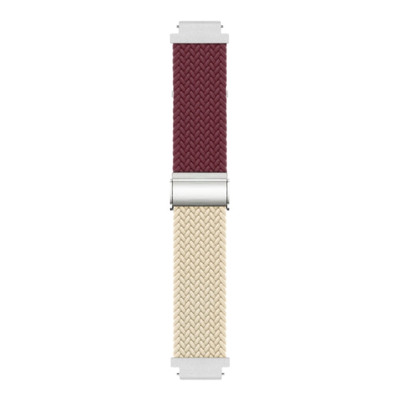 For Huawei Watch GT4 41mm Integrated Buckle Braided Nylon Watch Band(Wine Red+Starlight)