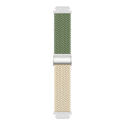 For Huawei Watch GT4 41mm Integrated Buckle Braided Nylon Watch Band(Green+Starlight)