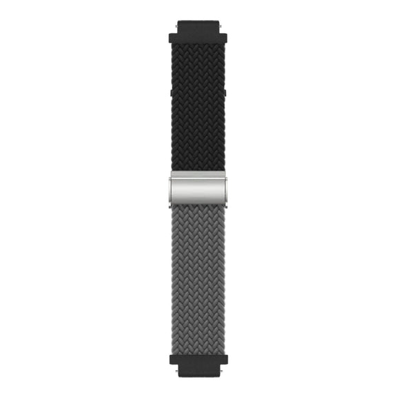 For Huawei Watch GT4 41mm Integrated Buckle Braided Nylon Watch Band(Black+Grey)