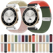 For Huawei Watch GT4 41mm Integrated Buckle Braided Nylon Watch Band(Black+Grey)