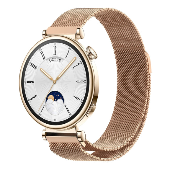 For Huawei Watch GT4 41mm Milan Magnetic Steel Mesh Watch Band(Rose Gold)