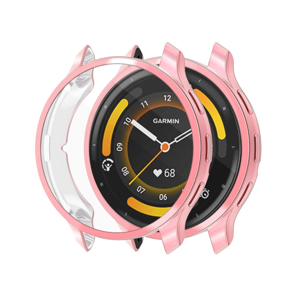 Compatible with Garmin Venu 3 ENKAY Hat-Prince Full Coverage Electroplated TPU Watch Case with Screen Protection(Pink)