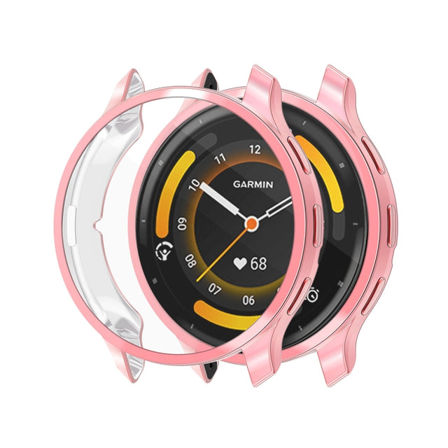 Compatible with Garmin Venu 3 ENKAY Hat-Prince Full Coverage Electroplated TPU Watch Case with Screen Protection(Pink)