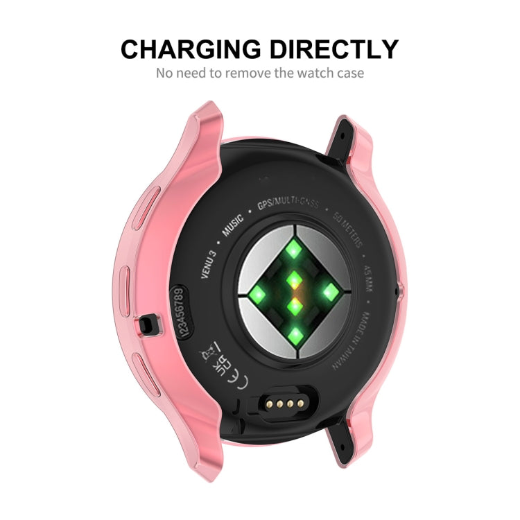 Compatible with Garmin Venu 3 ENKAY Hat-Prince Full Coverage Electroplated TPU Watch Case with Screen Protection(Black)
