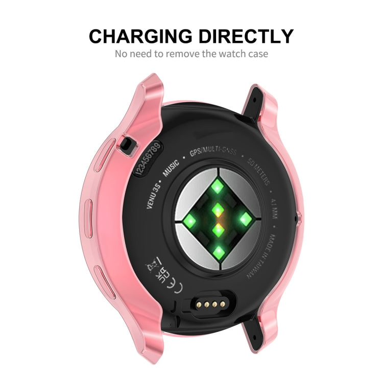 Compatible with Garmin Venu 3S ENKAY Hat-Prince Full Coverage Electroplated TPU Watch Case with Screen Protection(Pink) - free shipping - PMC TechLife - Order now!
