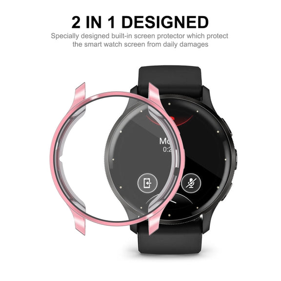 Compatible with Garmin Venu 3S ENKAY Hat-Prince Full Coverage Electroplated TPU Watch Case with Screen Protection(Silver)