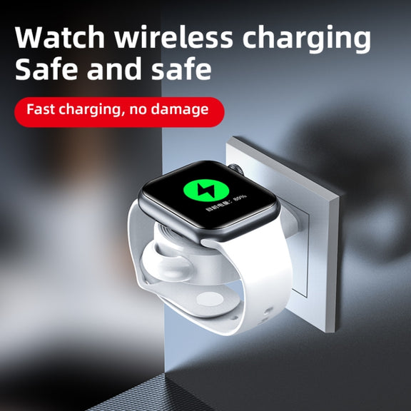For Apple Watch Aluminum USB Watch Wireless Charger(Black)