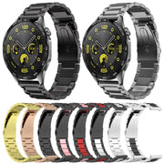 For Huawei Watch GT4 46mm Three Bead Stainless Steel Metal Watch Band(Gray)