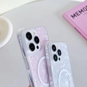 For iPhone 15 Shell Texture MagSafe TPU Phone Case(Purple)