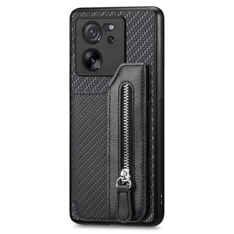 For Xiaomi 13T / 13T Pro Carbon Fiber Flip Zipper Wallet Phone Case(Black) - free shipping - PMC TechLife - Order now!