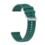 For Huawei Watch GT4 46mm Tire Pattern Silver Buckle Silicone Watch Band(Dark Green)