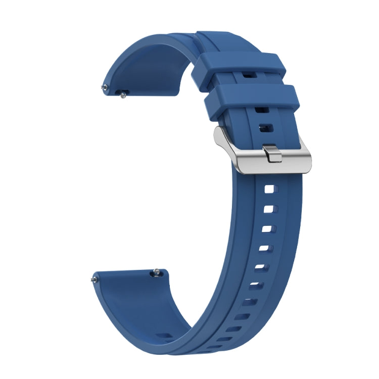 For Huawei Watch 4 Tire Pattern Silver Buckle Silicone Watch Band(Blue) - Watch Bands by PMC TechLife | Online Shopping South Africa | PMC TechLife