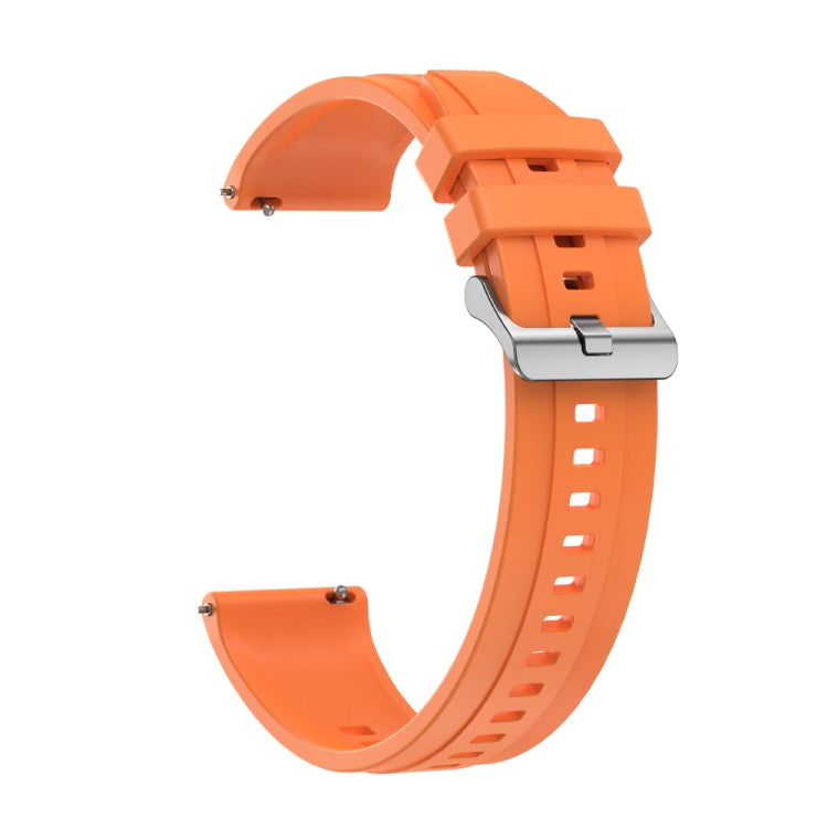 For Huawei Watch 4 Tire Pattern Silver Buckle Silicone Watch Band(Orange) - Watch Bands by PMC TechLife | Online Shopping South Africa | PMC TechLife